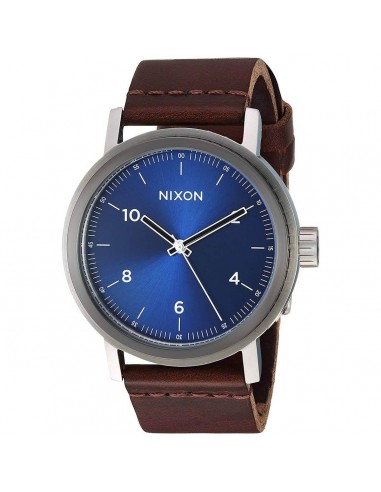 Nixon Men's Quartz Watch - Stark Leather Blue Dial Brown Strap | A11942301 de l' environnement