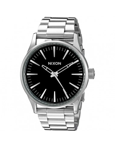 Nixon Men's Quartz Watch - Sentry 38 SS Black Dial Bracelet | A450000 Pour