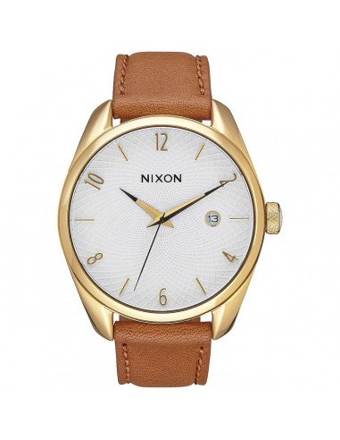 Nixon Women's Quartz Watch - Bullet Leather White Dial Brown Strap | A4731425 de France