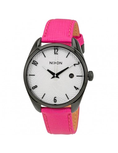 Nixon Women's Quartz Watch - Bullet Leather White Dial Pink Strap | A4732049 vous aussi creer 