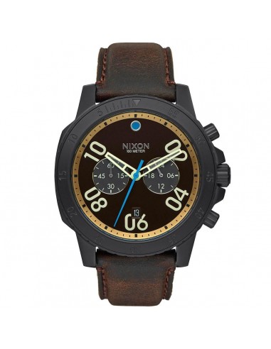 Nixon Men's Chronograph Watch - Ranger Chrono Leather Brown Strap | A9402209 les ligaments