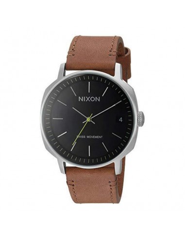 Nixon Men's Quartz Watch - Regent II Black Dial Leather Strap | A973000 est présent 