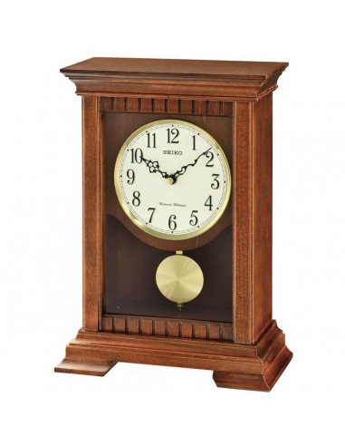 Seiko Mantel Clock - Chiming Pendulum Shelf Brown Wooden | QXQ029BLH de votre