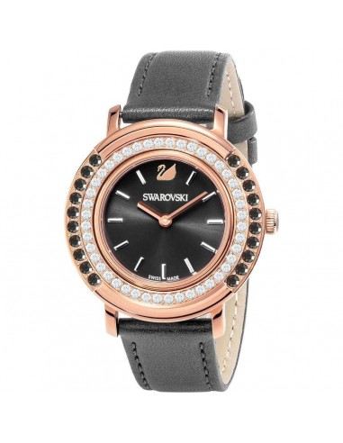 Swarovski Women's Crystal Watch - Playful Dark grey Leather Strap | 5243047 Livraison rapide