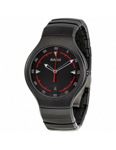 Rado Men's Quartz Watch - True Black and Red Dial Bracelet | R27677152 soldes