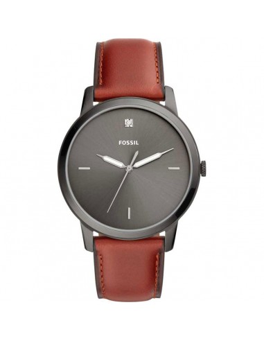 Fossil Men's Diamond Watch - The Minimalist Carbon Series Grey Dial Strap | FS5479 Paris Déstockage Promo