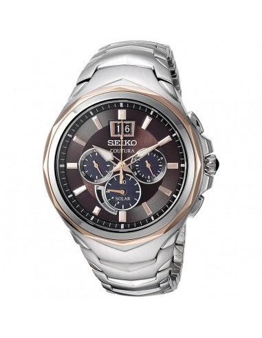 Seiko Men's Chronograph Watch - Coutura Brown & Black Dial Steel Bracelet | SSC628 Comment ça marche