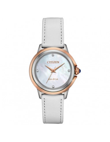 Citizen Women's Eco Drive Watch - Ceci Diamond White Leather Strap | EM0796-08Y votre