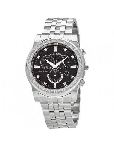 Citizen Men's Eco Drive Watch - Corso Black and Silver Tone Dial Bracelet | AT2450-58E pas cher chine