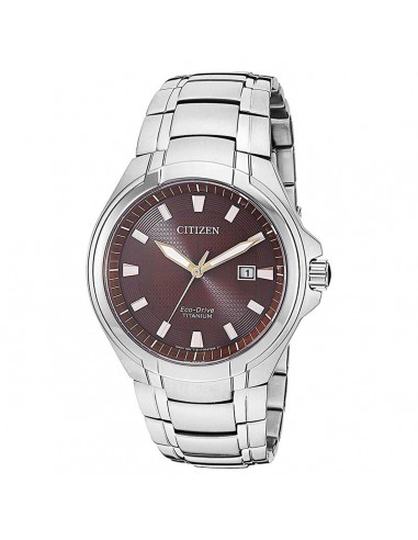 Citizen Men's Eco Drive Watch - Paradigm Brown Dial Titanium Bracelet | BM7431-51X de France