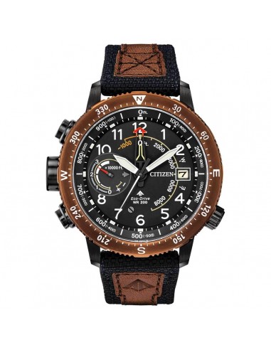 Citizen Men's Eco Drive Watch - Promaster Altichron Black & Brown Strap | BN5055-05E Paris Déstockage Promo