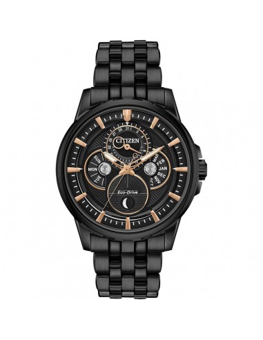 Citizen Men's Eco Drive Watch - Calendrier Day- Date Black Steel Bracelet | BU0057-54E JUSQU'A -70%! 