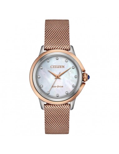 Citizen Women's Eco Drive Watch - Ceci Diamond Rose Gold Mesh Bracelet | EM0796-75D de l' environnement