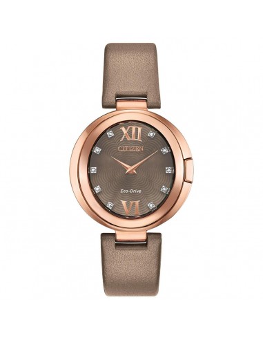 Citizen Women's Eco Drive Watch - Capella Diamond Brown Leather Strap | EX1513-00Y la chaussure