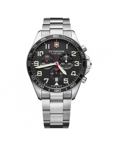 Victorinox Swiss Army Men's Chrono Watch - Fieldforce Black Dial Bracelet | 241855 solde